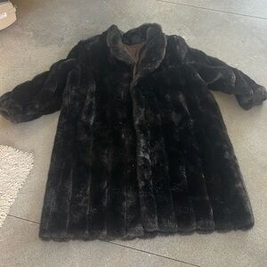 Fabulous faux mink fur coat.